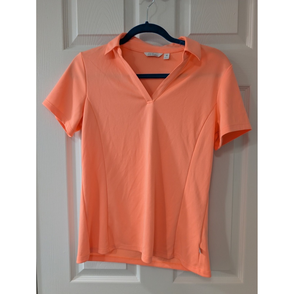Lady Hagen, Lot of Two, Medium Golf Polos, Pink & Orange, Tennis Athleisure - Picture 4 of 5